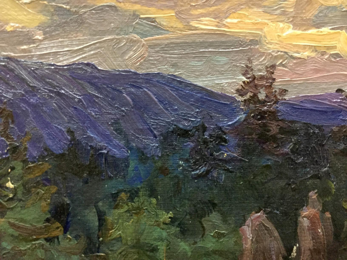 Oil painting Evening landscape Fomin Anatoly Nikiforovich