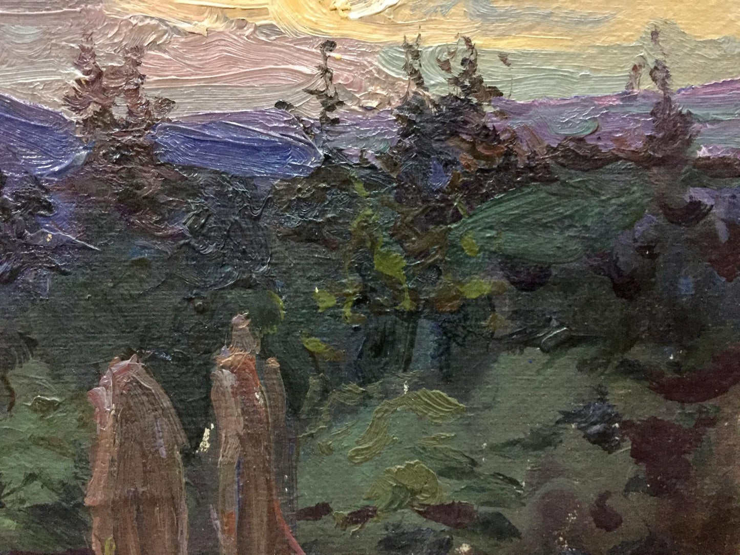 Oil painting Evening landscape Fomin Anatoly Nikiforovich