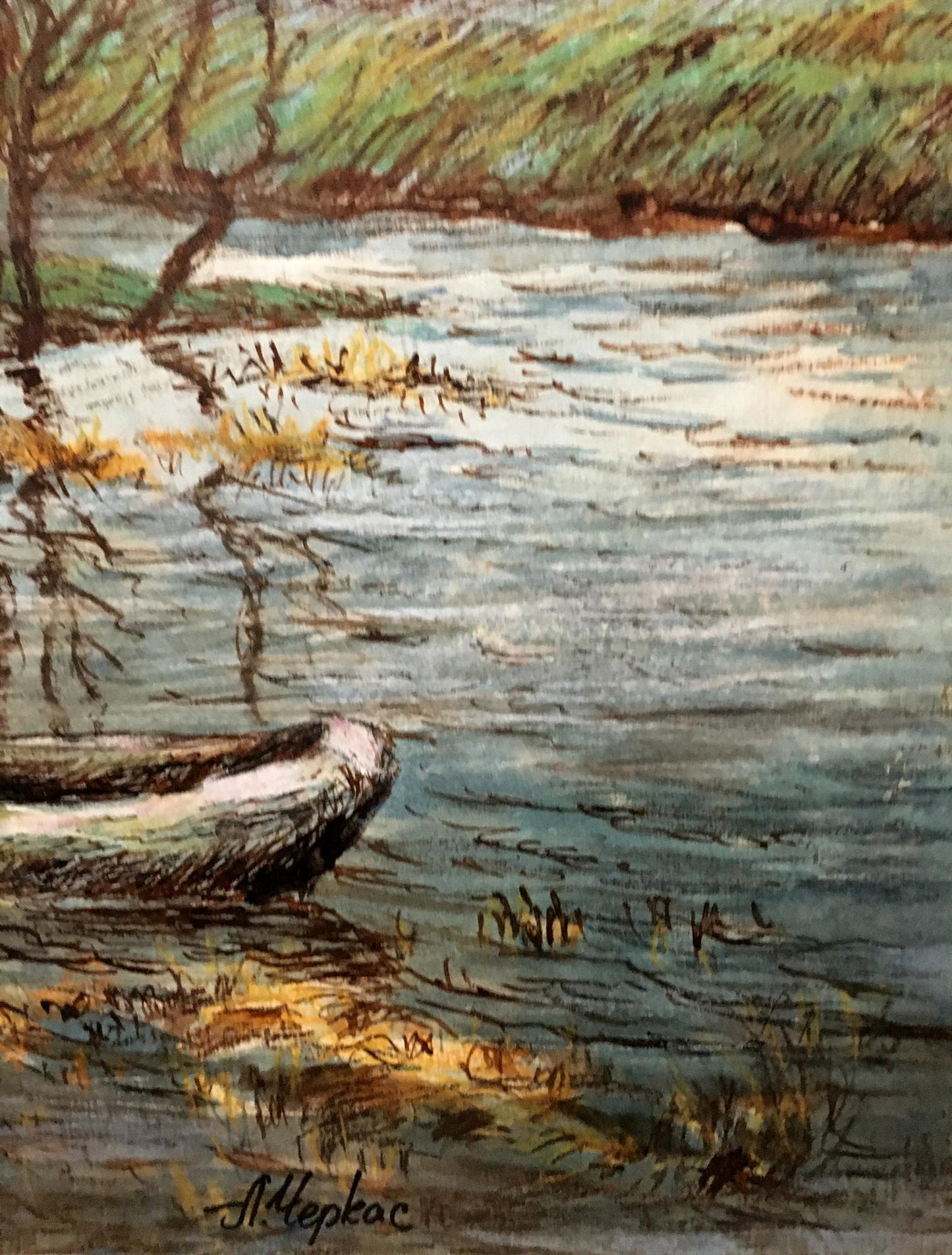 Watercolor painting River walk Cherkas A.G.