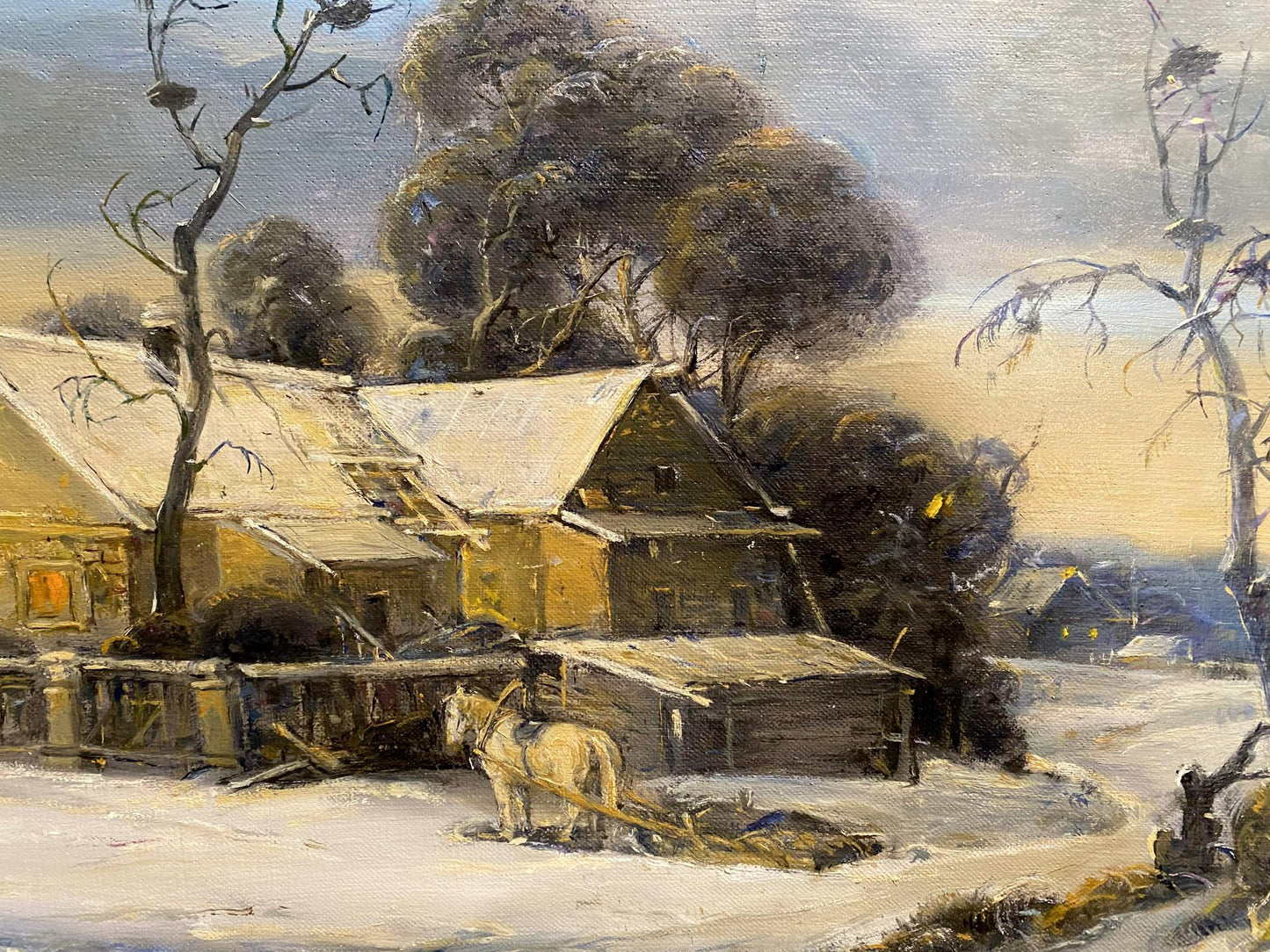 oil winter painting art