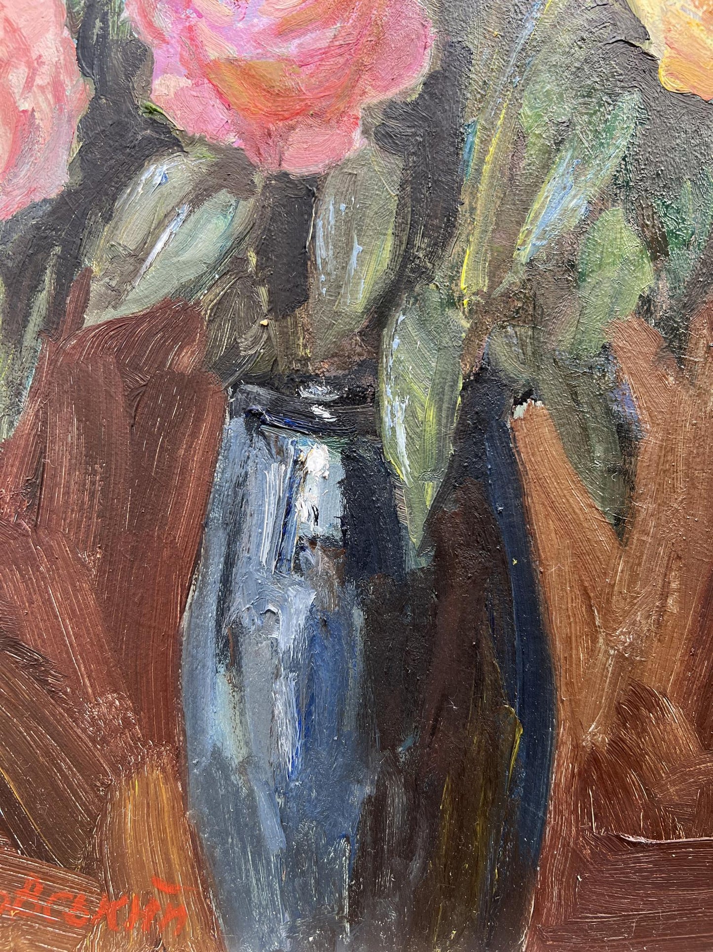 Oil painting still life roses