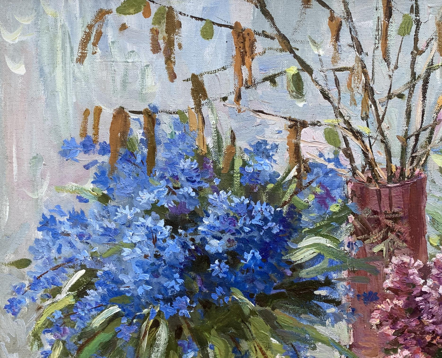Oil painting Snowdrops Natalia Ivanchenko