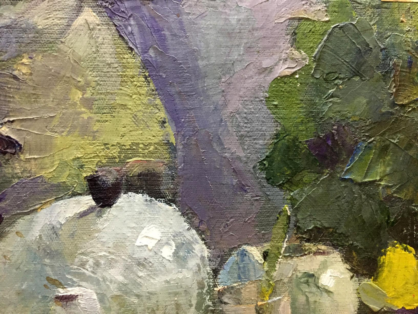 Oil painting Food and drinks on the table