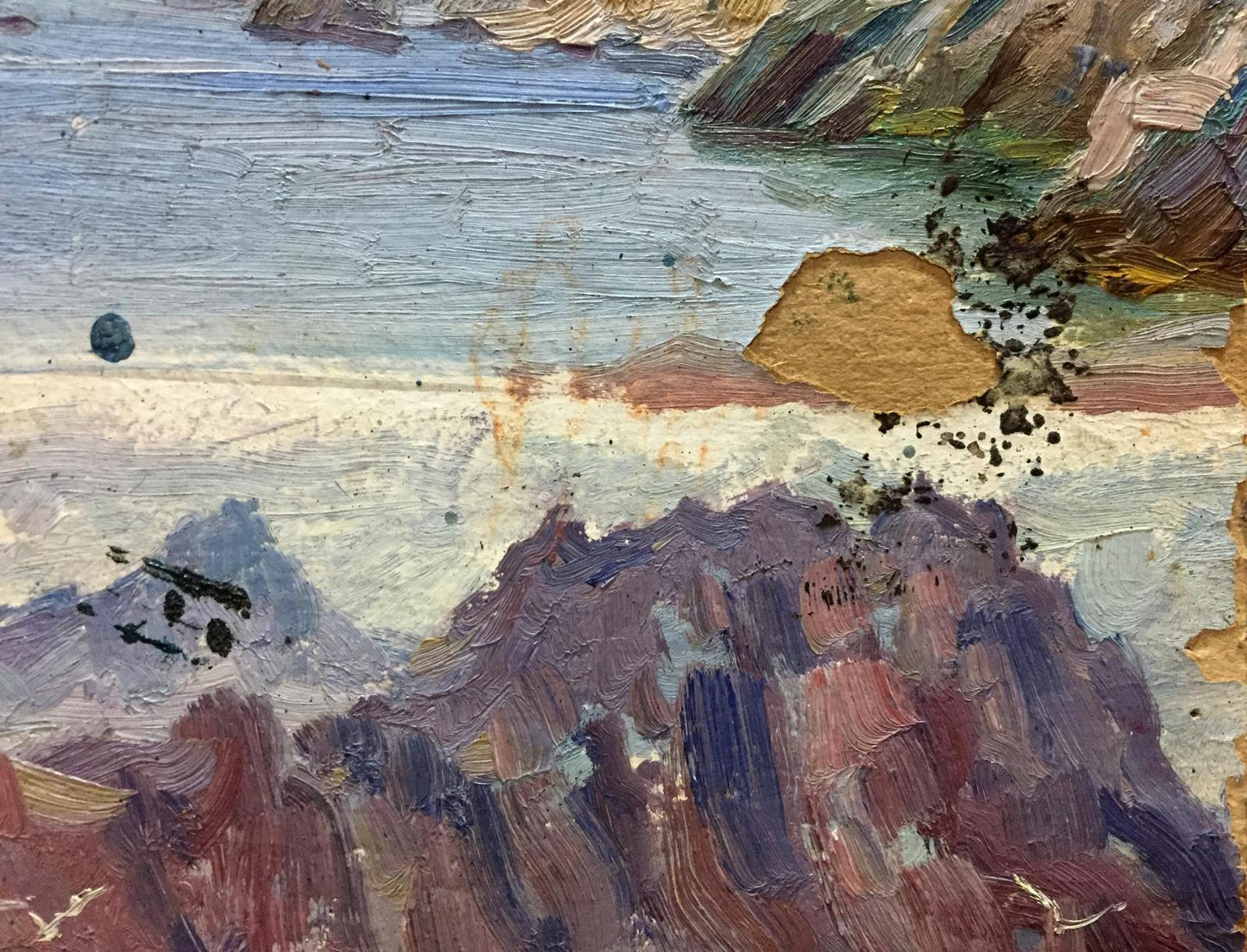 Double oil painting Landscapes. Castle