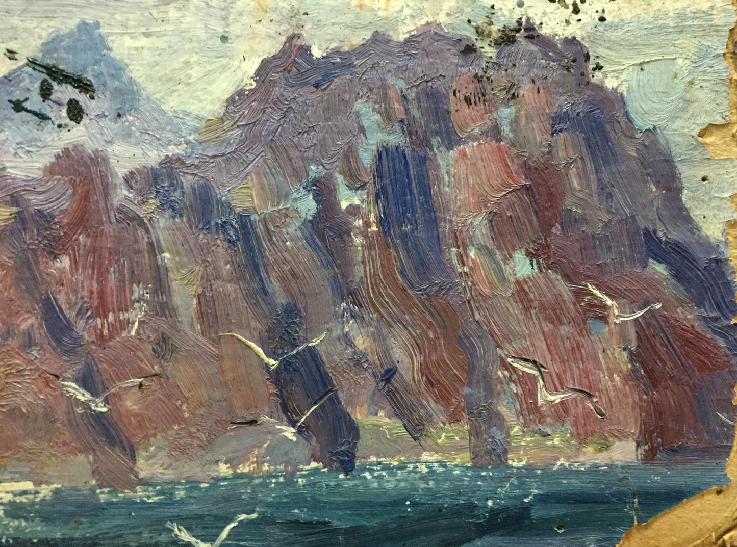 Double oil painting Landscapes. Castle
