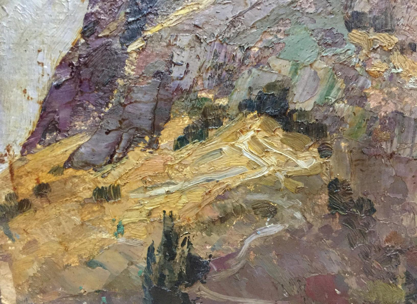Double oil painting Landscapes. Castle