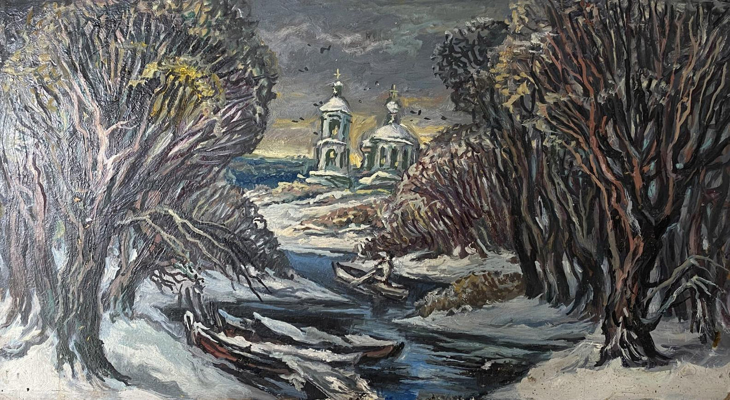 oil painting winter landscape buy