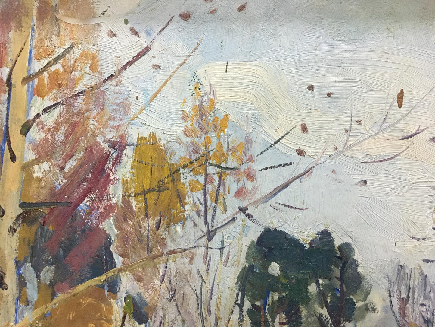 Oil painting Autumn in a birch forest Moses Gantman