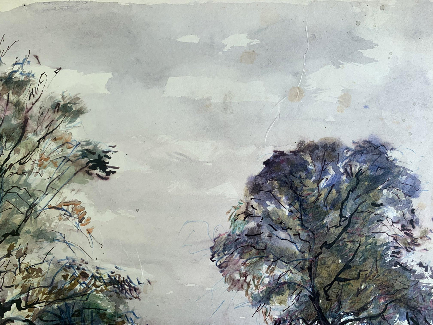 Watercolor painting Autumn in the forest A. G. Cherkas