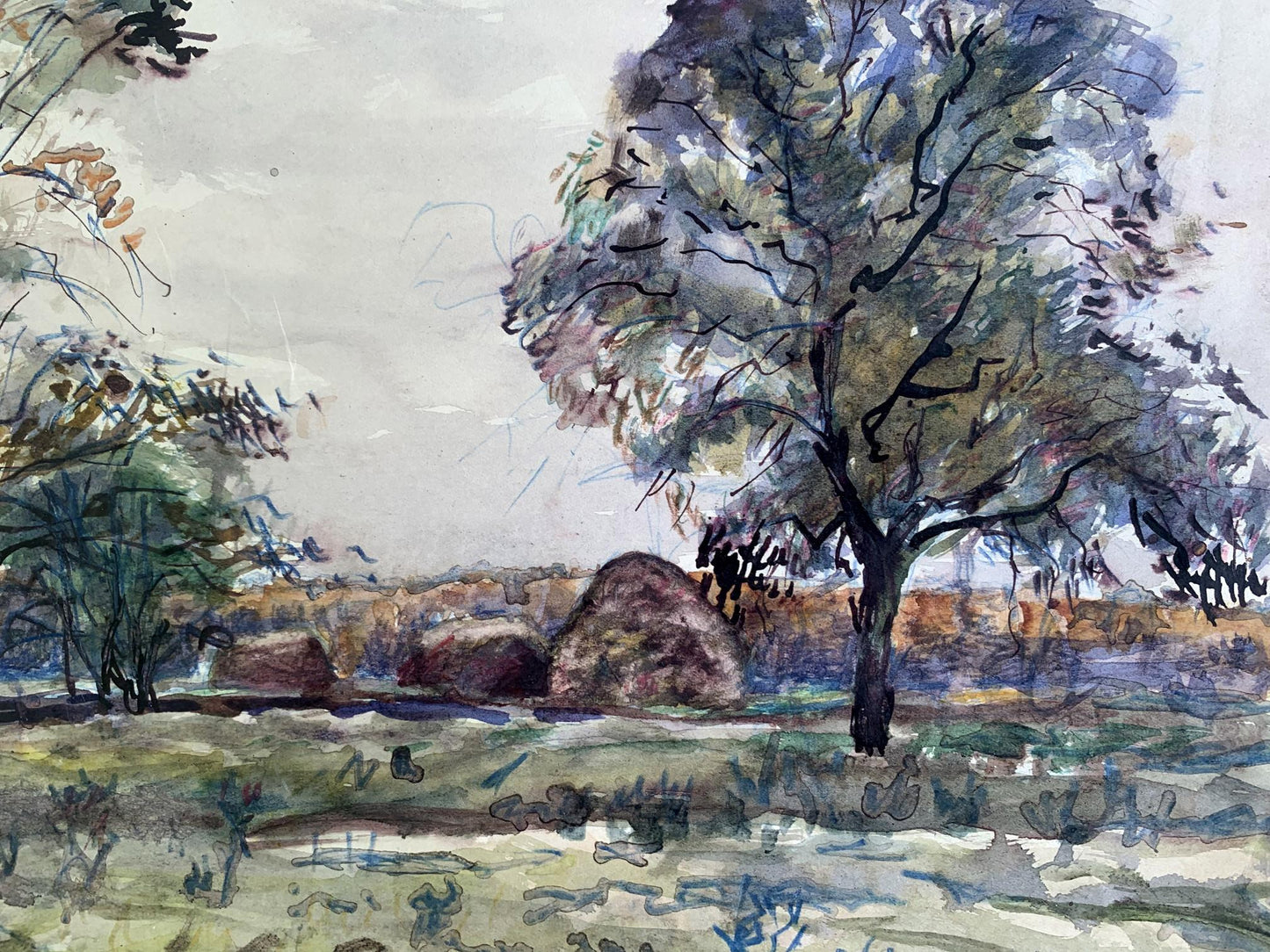 Watercolor painting Autumn in the forest A. G. Cherkas