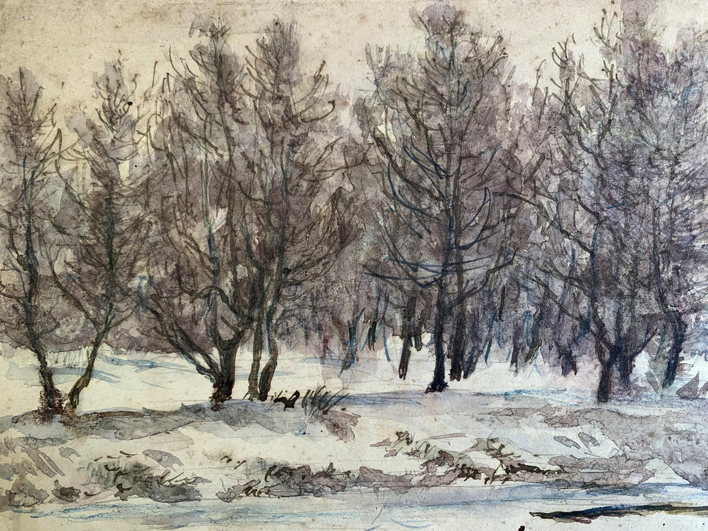 Watercolor painting Winter embellishments A. G. Cherkas