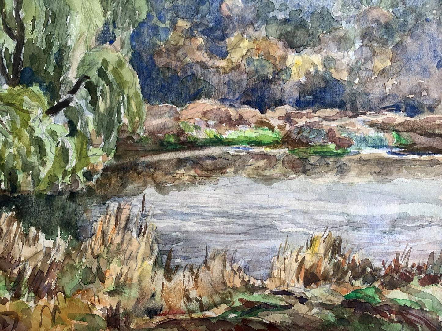 Watercolor painting Early autumn A. G. Cherkas