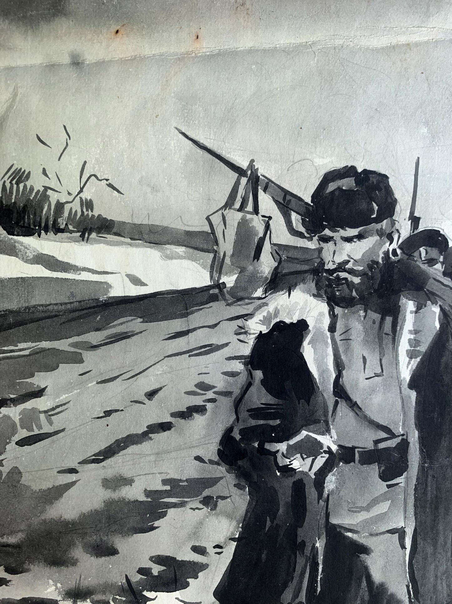 Watercolor painting Military Alexander Arkadievich Litvinov