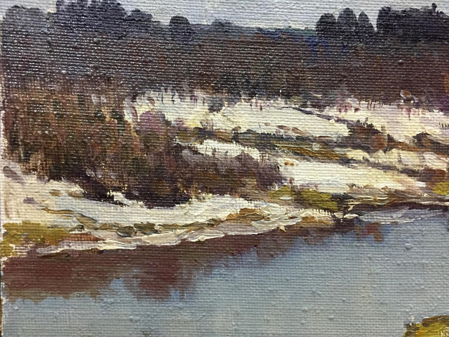 Oil painting Spring gray day Chernyshevsky Petr Akimovich