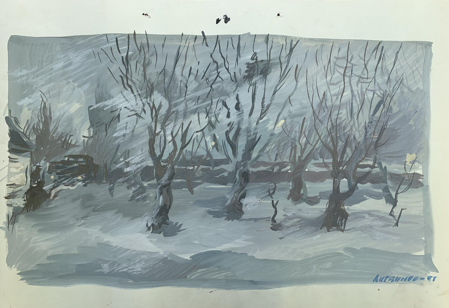 Watecolor painting Winter morning Alexander Arkadievich Litvinov