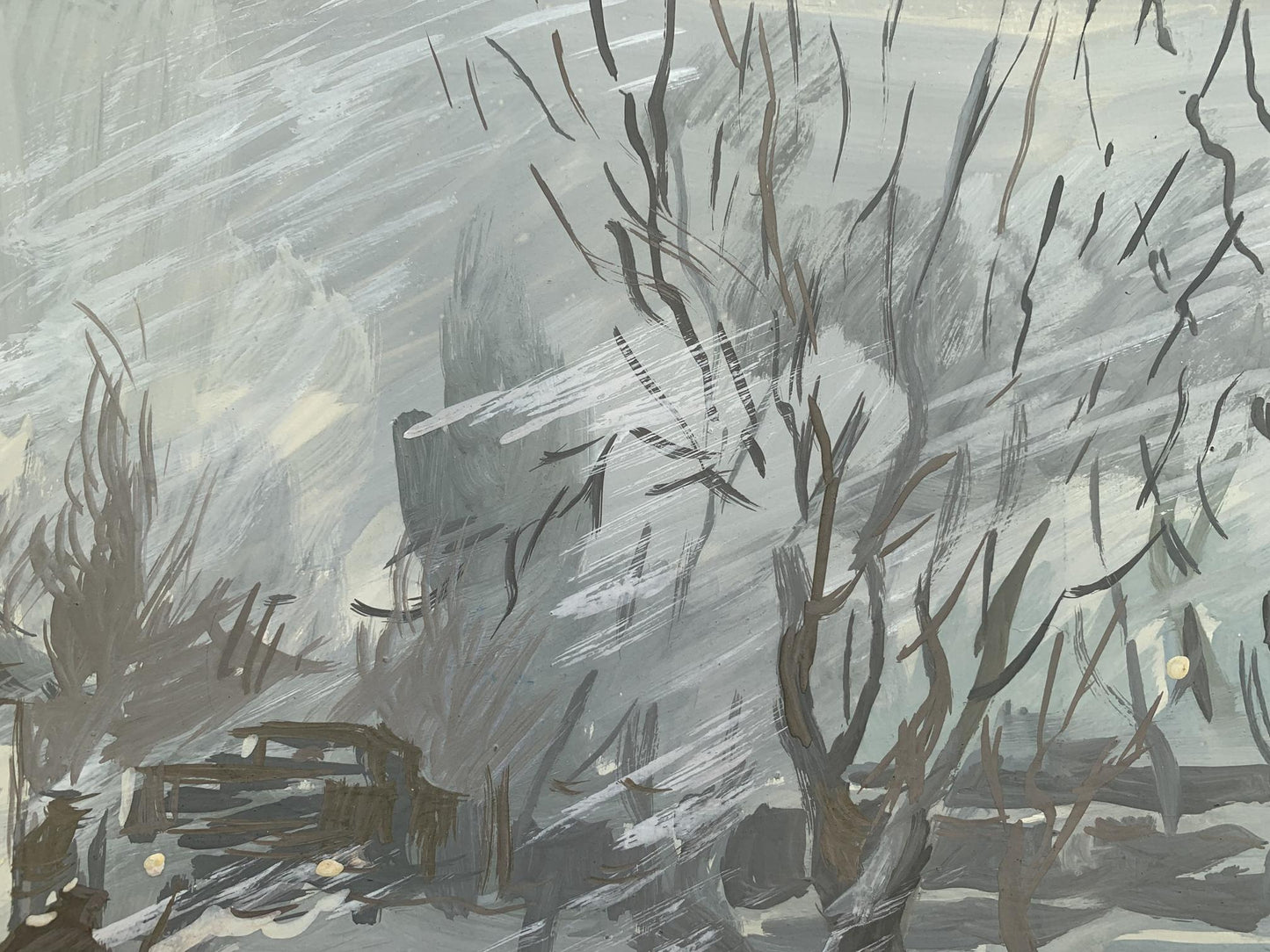 Watecolor painting Winter morning Alexander Arkadievich Litvinov