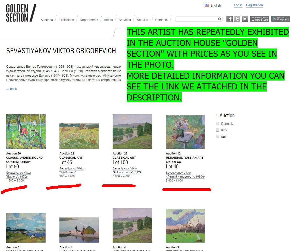 Oil painting Flooding Sevastyanov Viktor Grigorievich