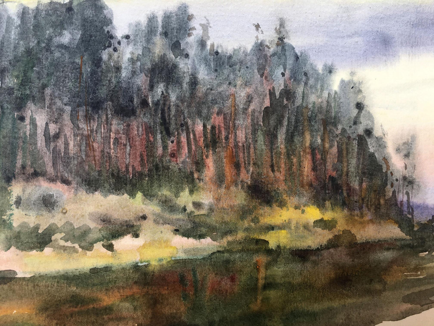 Watercolor painting Autumn has come Viktor Mikhailichenko