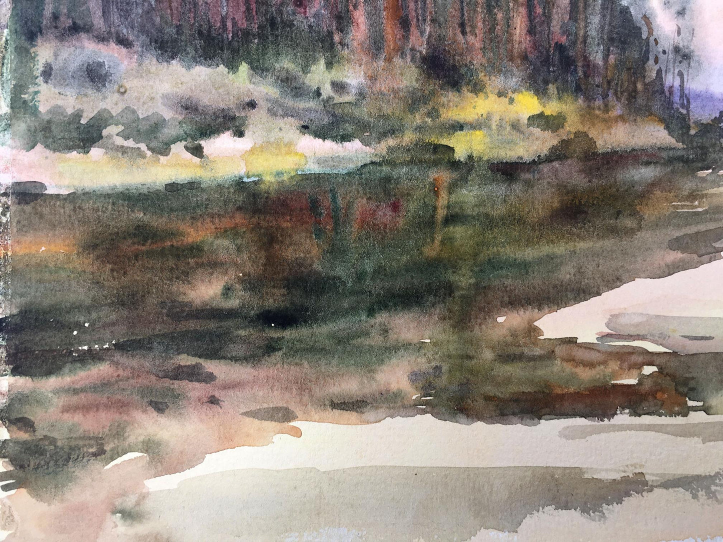 Watercolor painting Autumn has come Viktor Mikhailichenko