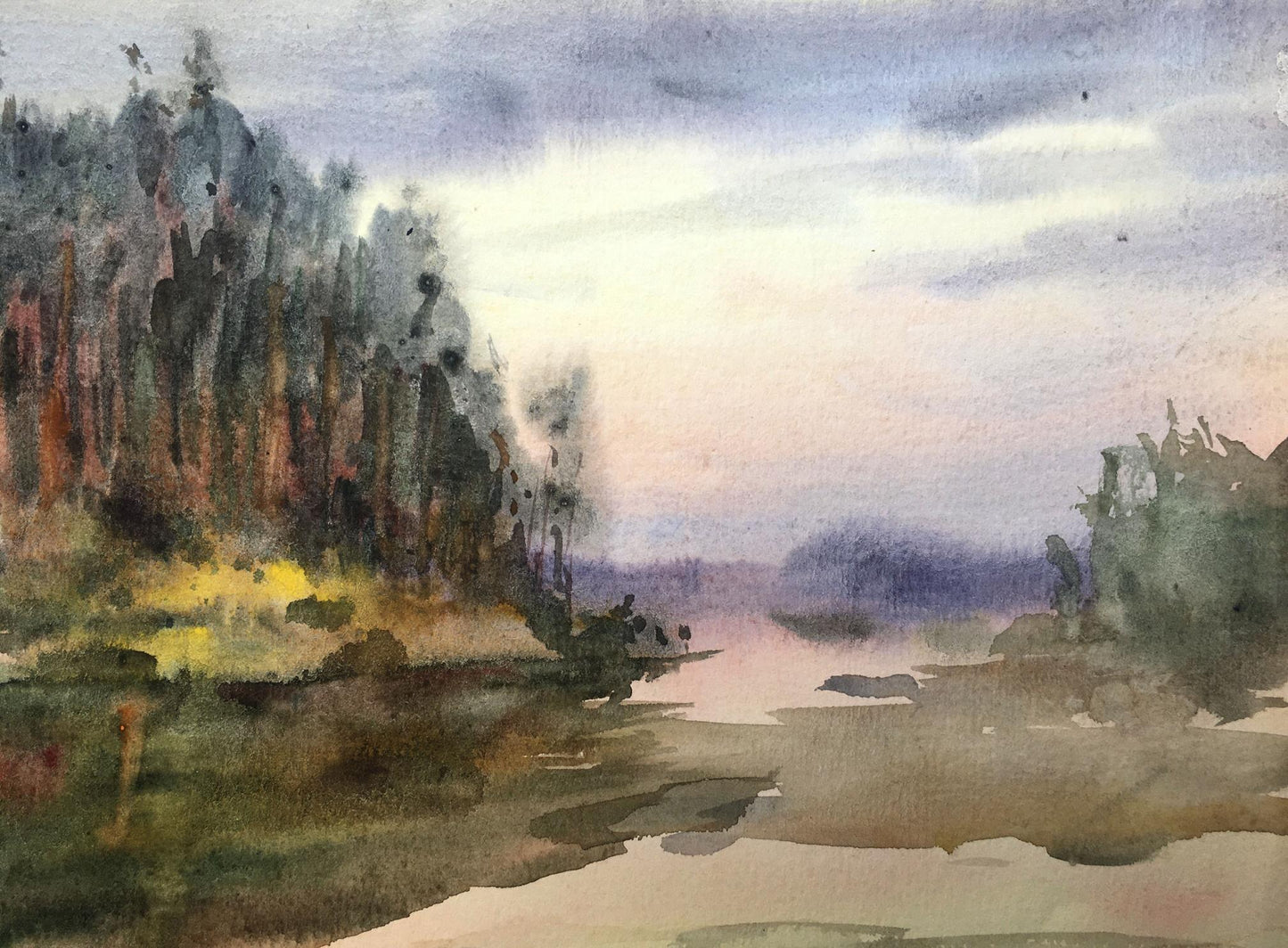 Watercolor painting Autumn has come Viktor Mikhailichenko