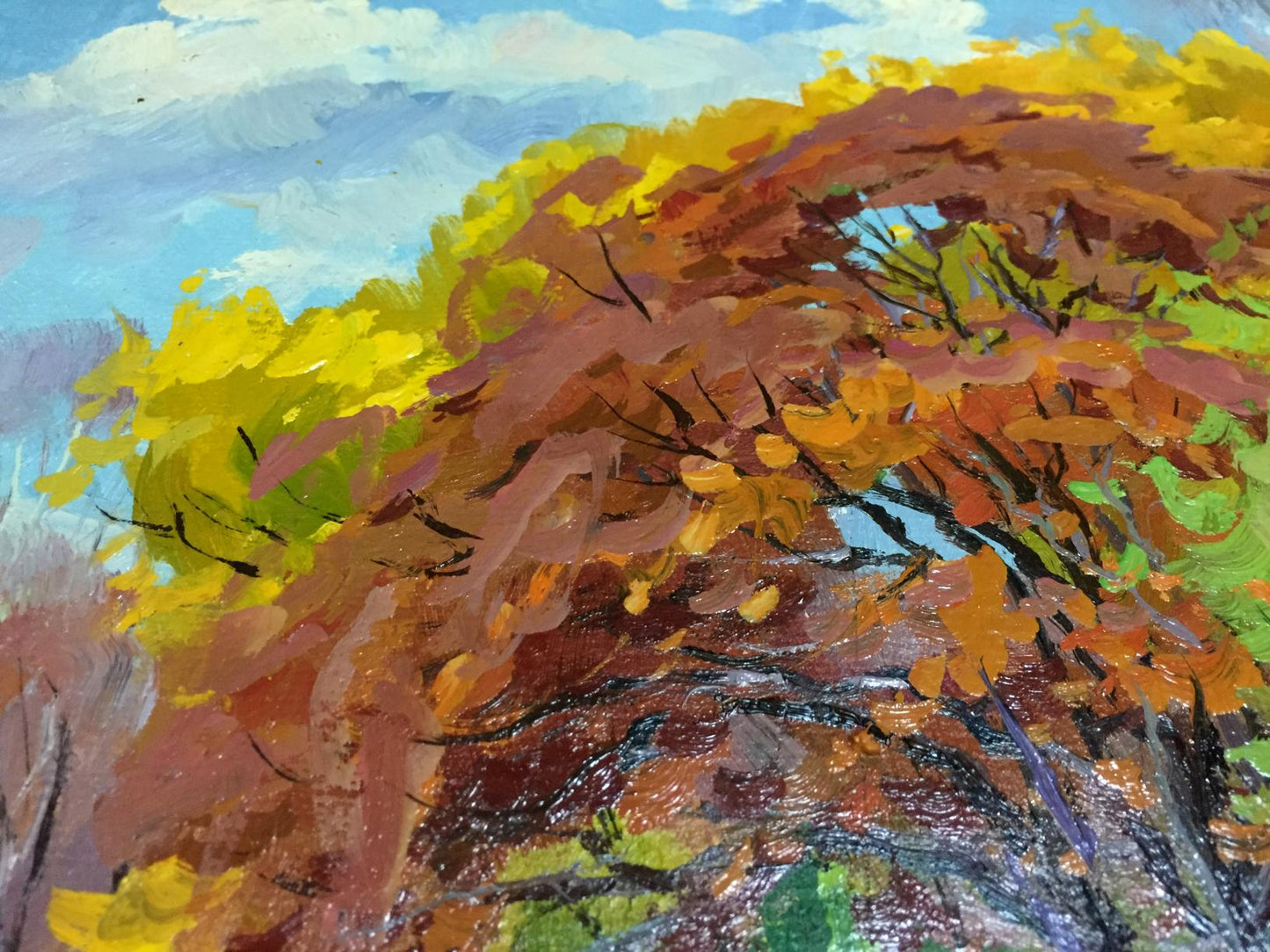 Oil painting Autumn landscape Pidgayko Lev Sergeevich