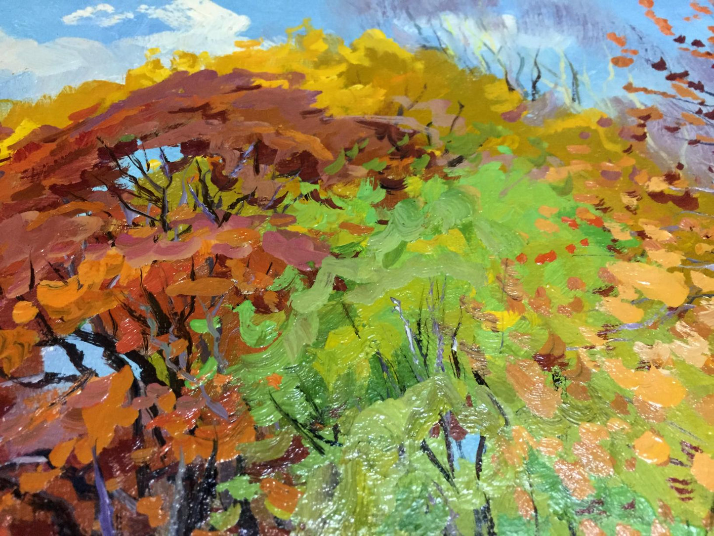 Oil painting Autumn landscape Pidgayko Lev Sergeevich