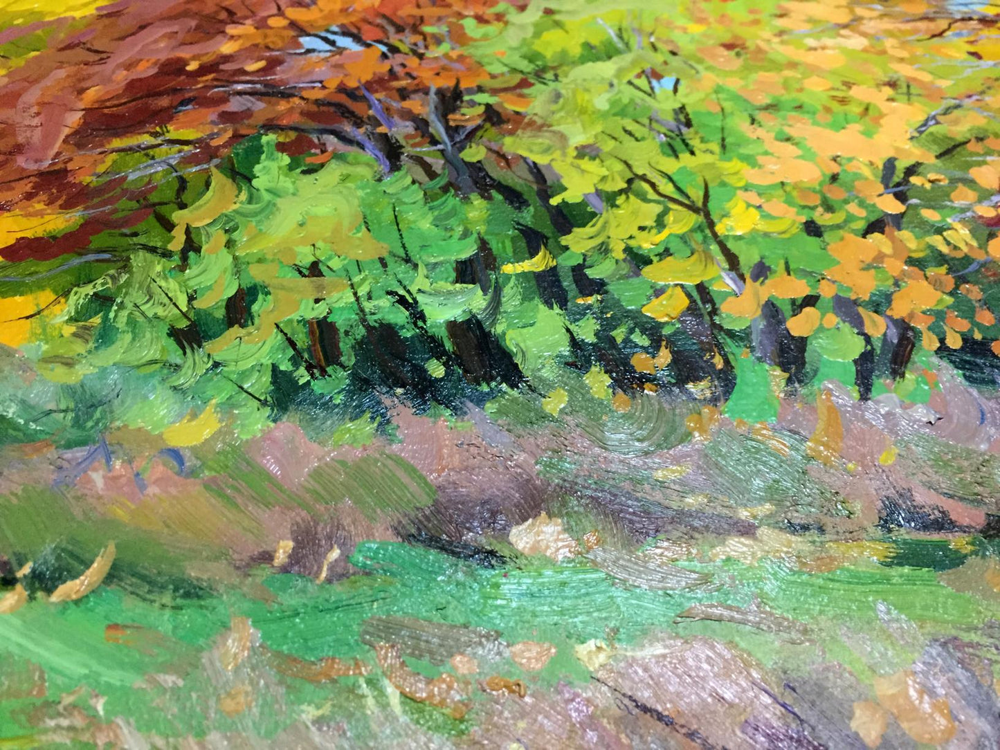 Oil painting Autumn landscape Pidgayko Lev Sergeevich