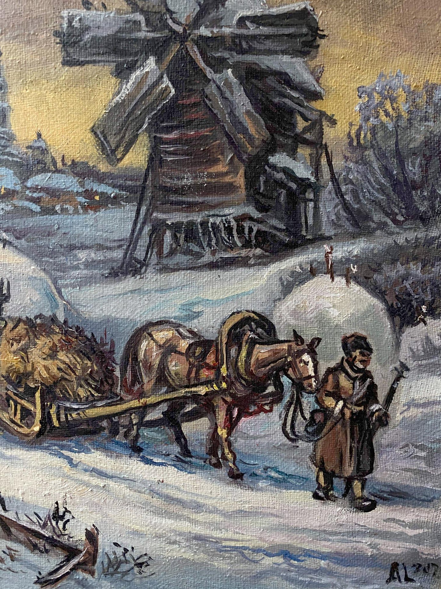 oil village painting