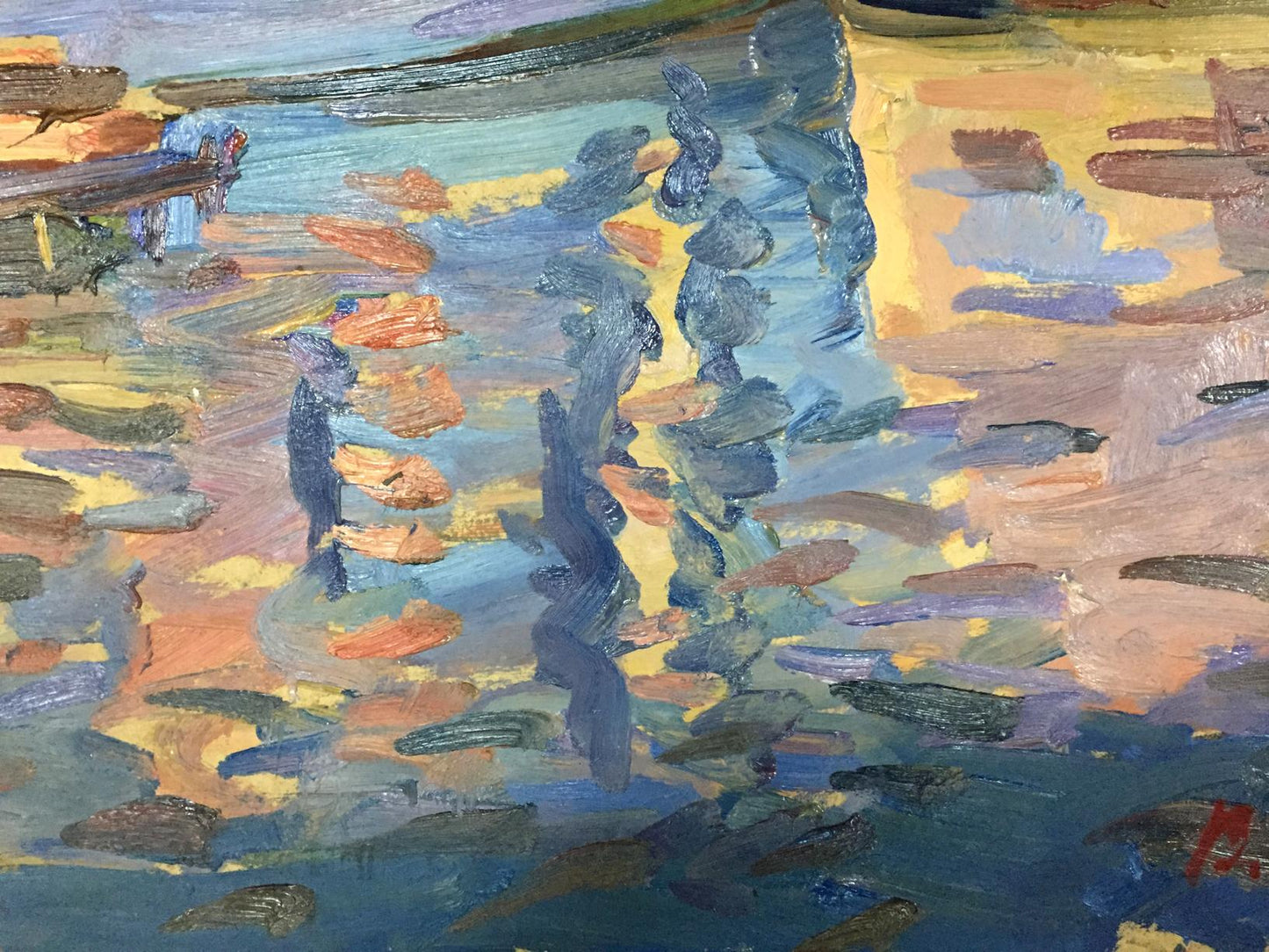 Oil painting In the port Karelin Vyacheslav Dmitrievich