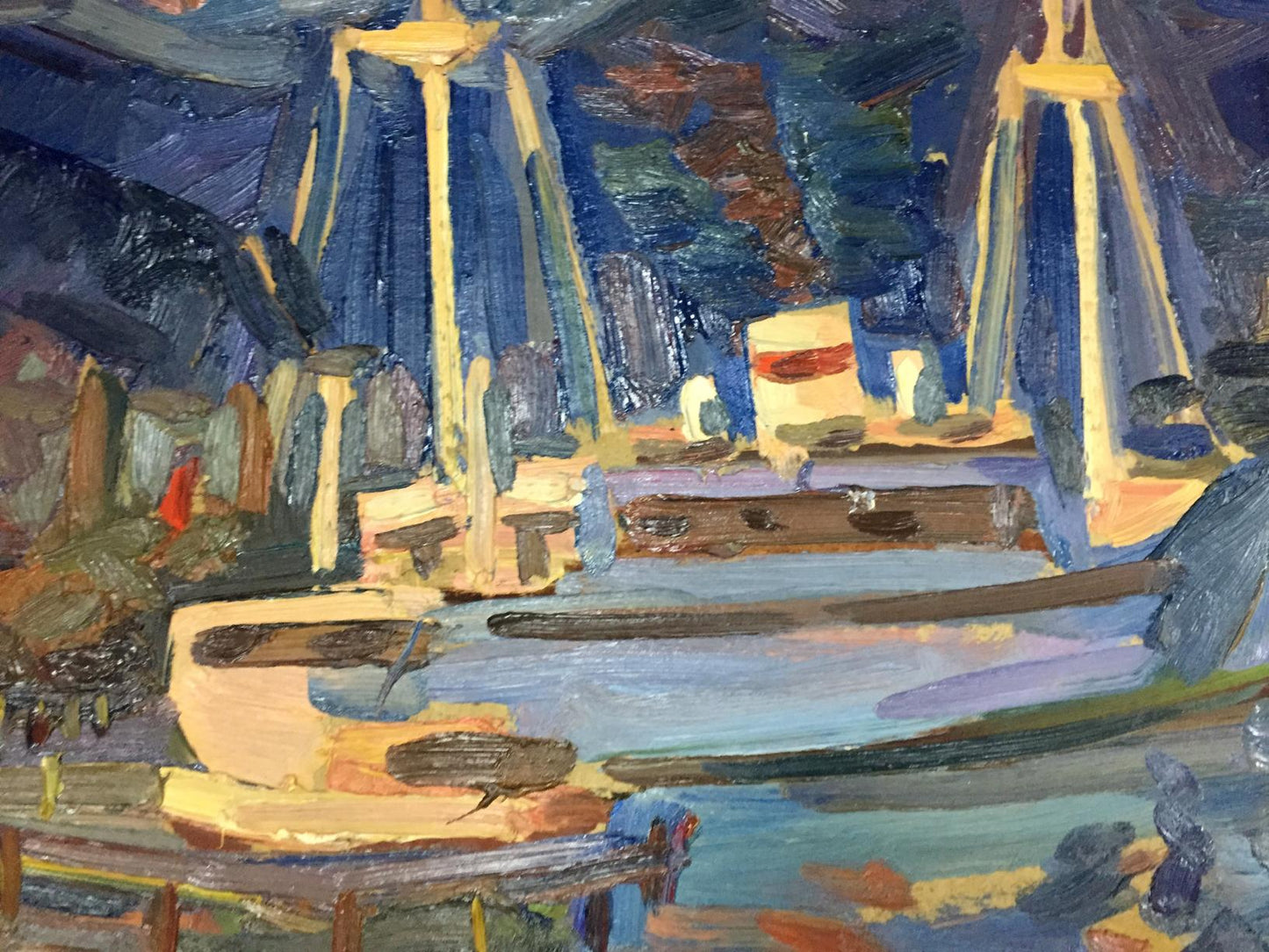 Oil painting In the port Karelin Vyacheslav Dmitrievich