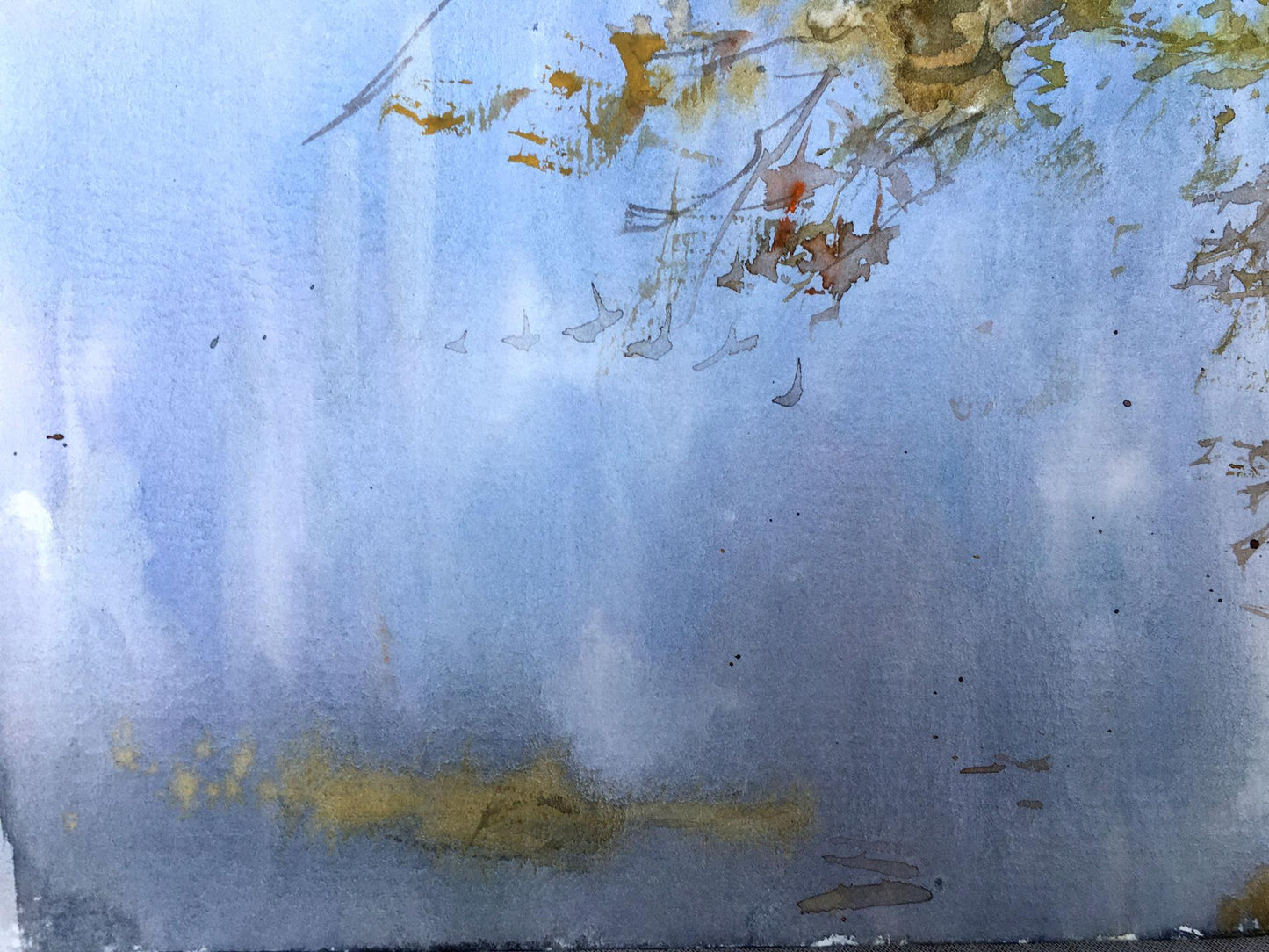 Watercolor painting Golden autumn Viktor Mikhailichenko