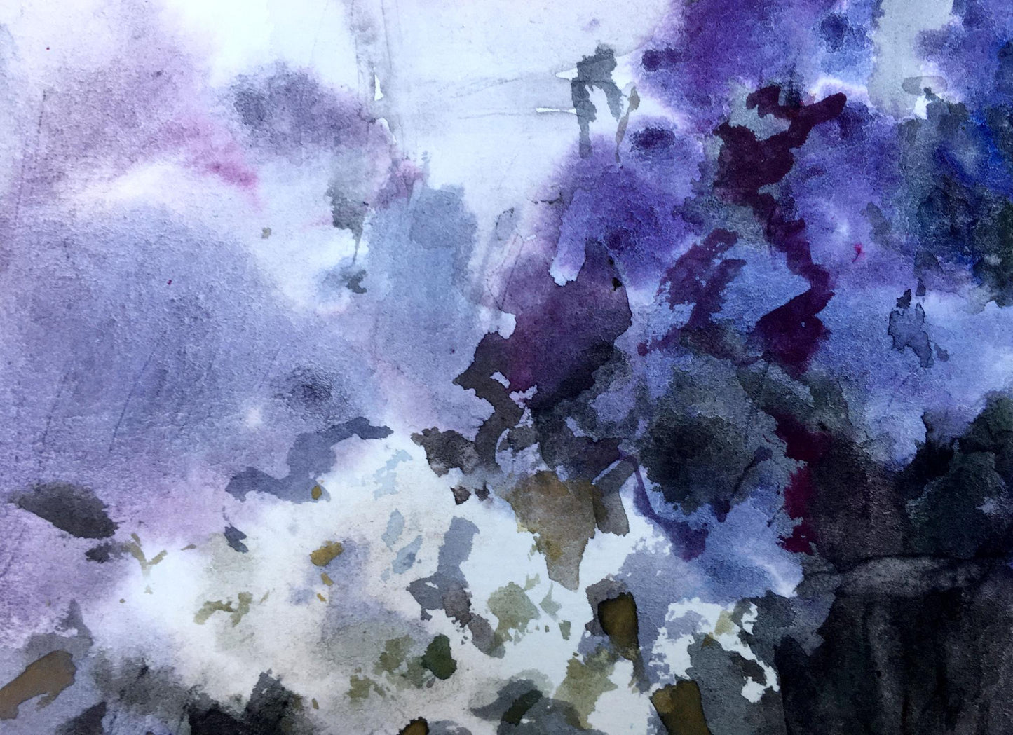 Watercolor painting Lilac and chamomile Viktor Mikhailichenko