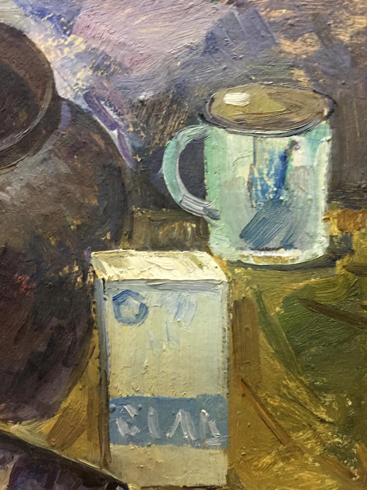 Oil on canvas "Still Life with Fish" by Adam Zakharovich Katz