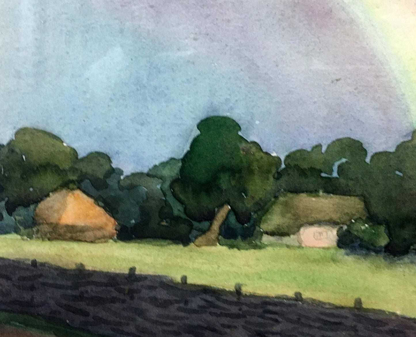 Watercolor painting Landscape with a rainbow Tsyupka Ivan Kirillovich