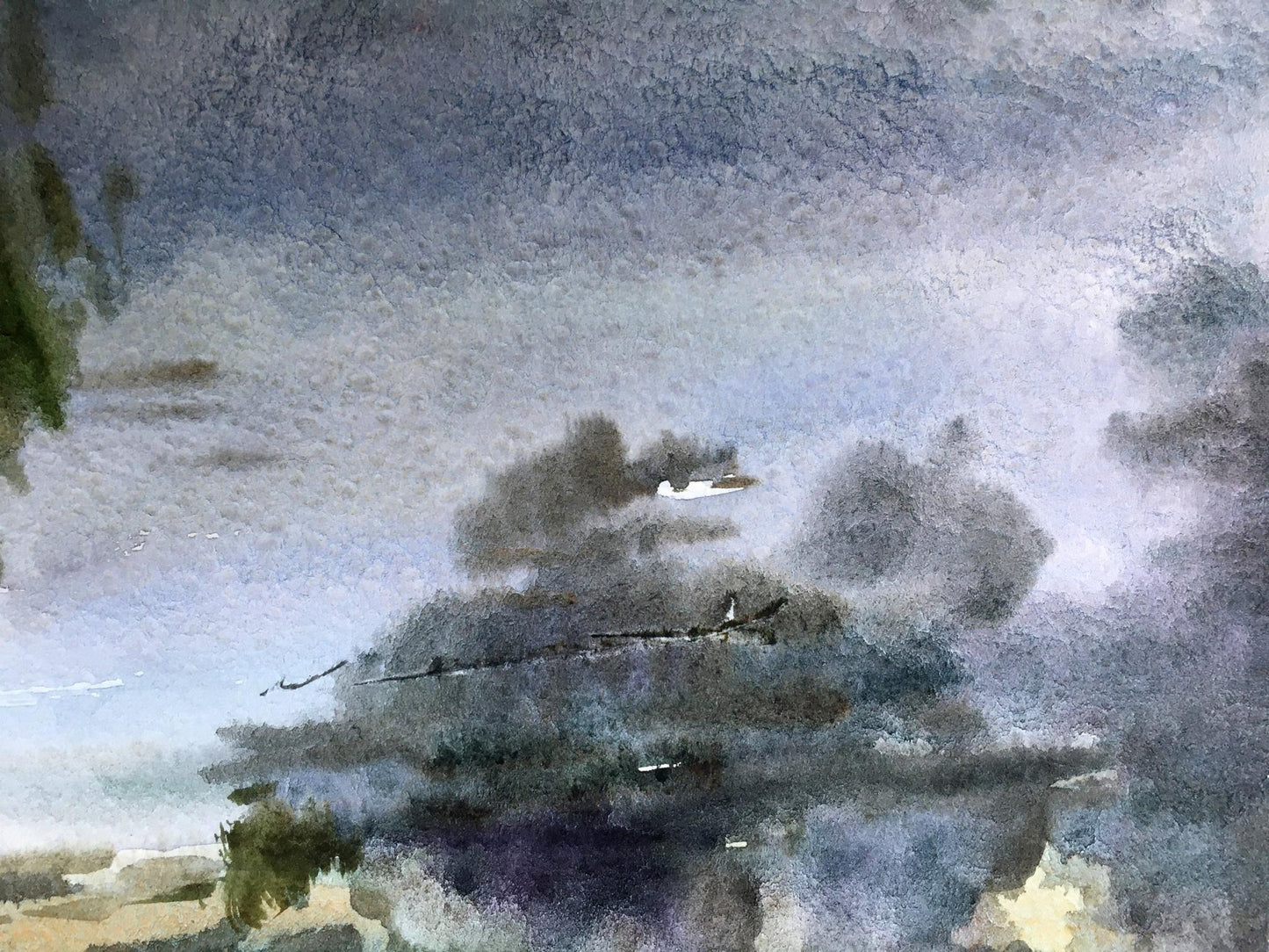 Watercolor painting Before the rain Viktor Mikhailichenko