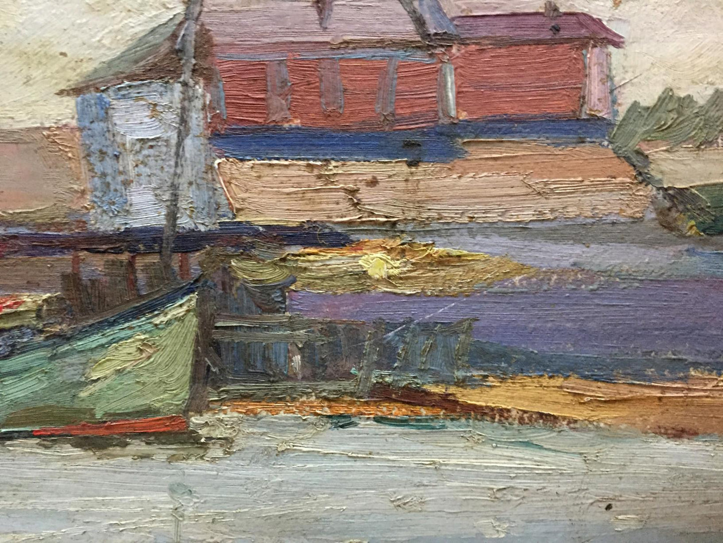 Stolyarenko's "Ship Port" artwork, portraying busy harbor life.