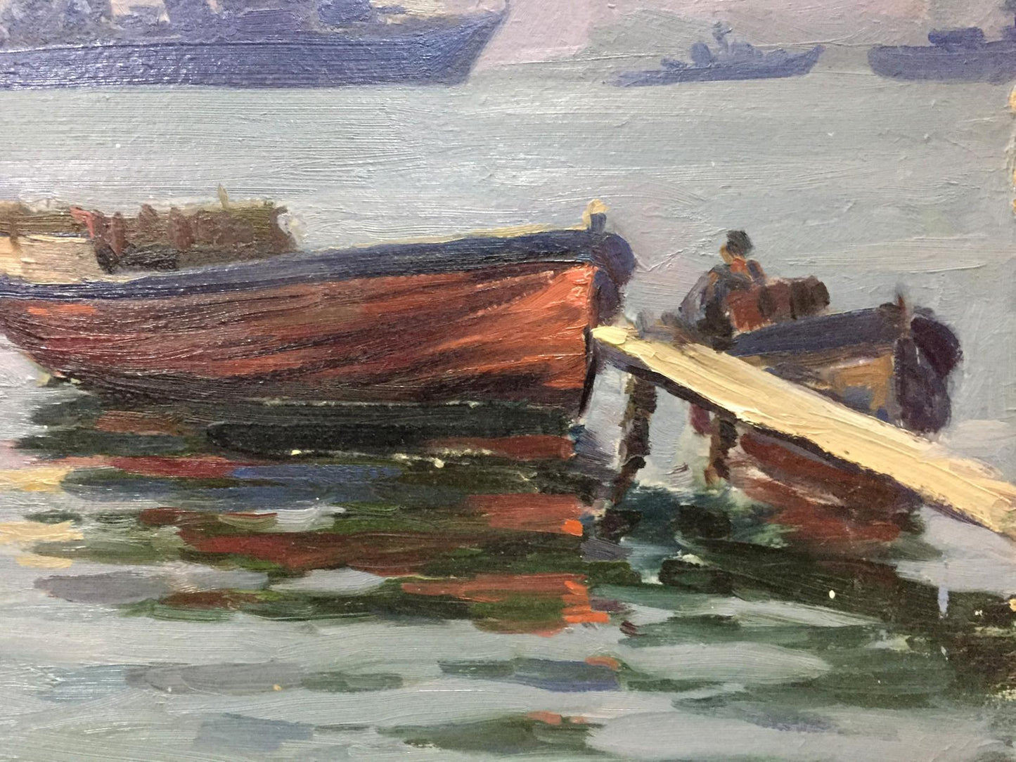 Oil painting In the Sevastopol Bay Kolomoitsev Petr Mikhailovich
