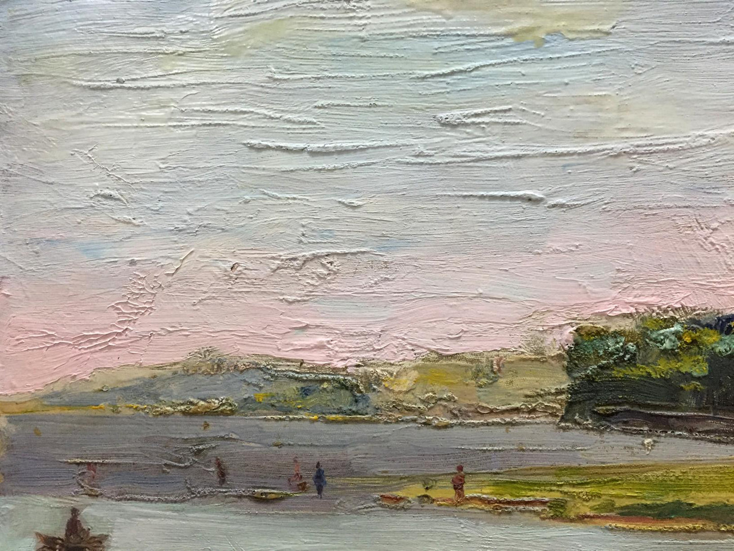 Oil painting People by the river Fedir Zotykovych Konovalyuk