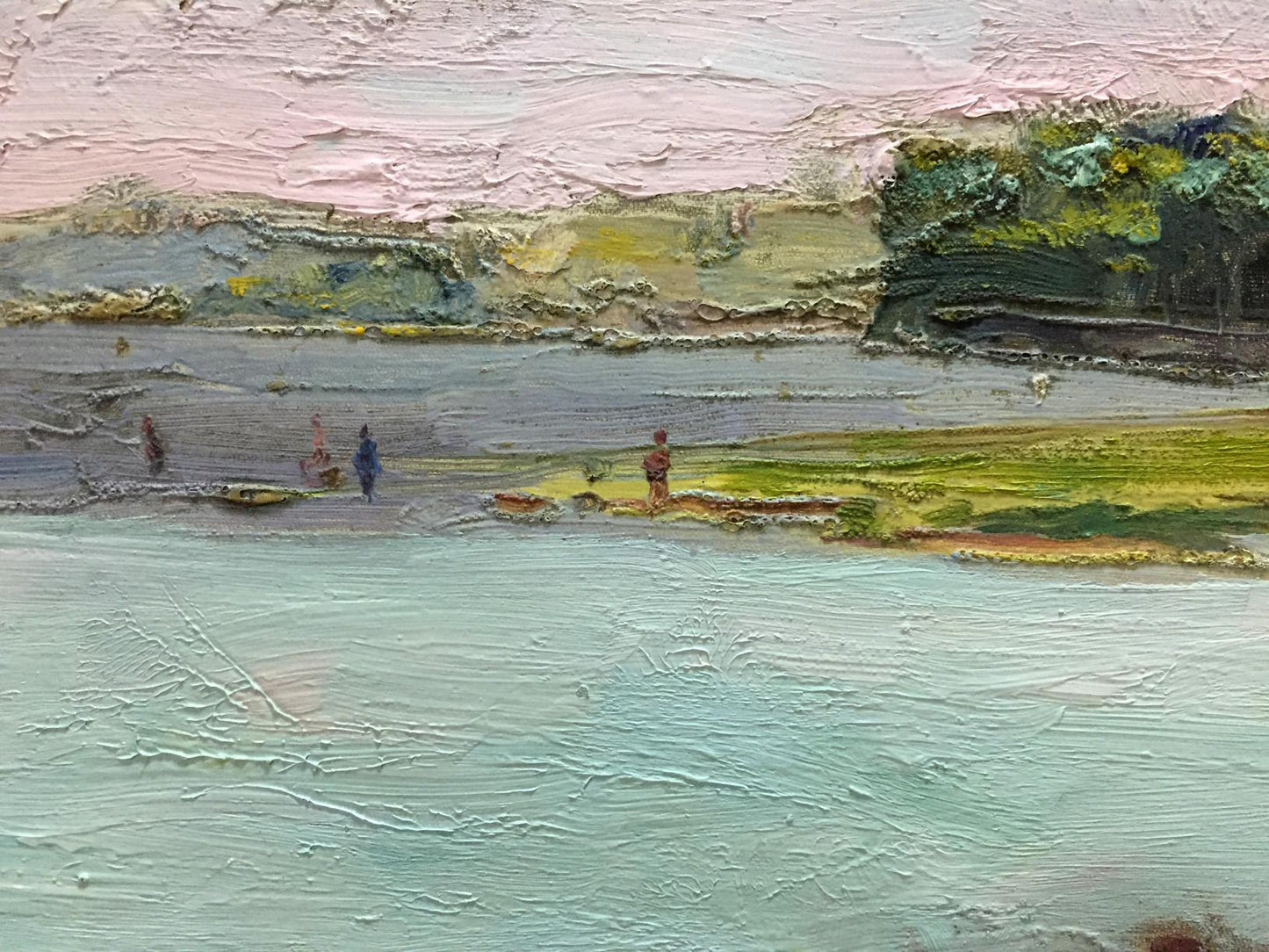 Oil painting People by the river Fedir Zotykovych Konovalyuk