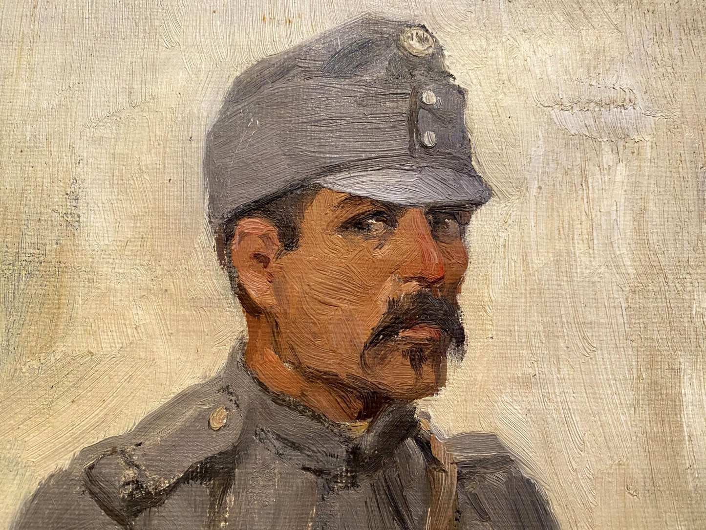 Oil painting Hungarian soldier Ivan Alekseevich Vladimirov