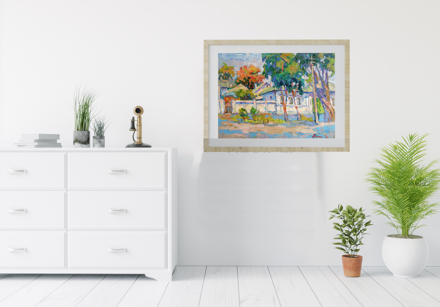 Oil painting Mariupol City Old Town