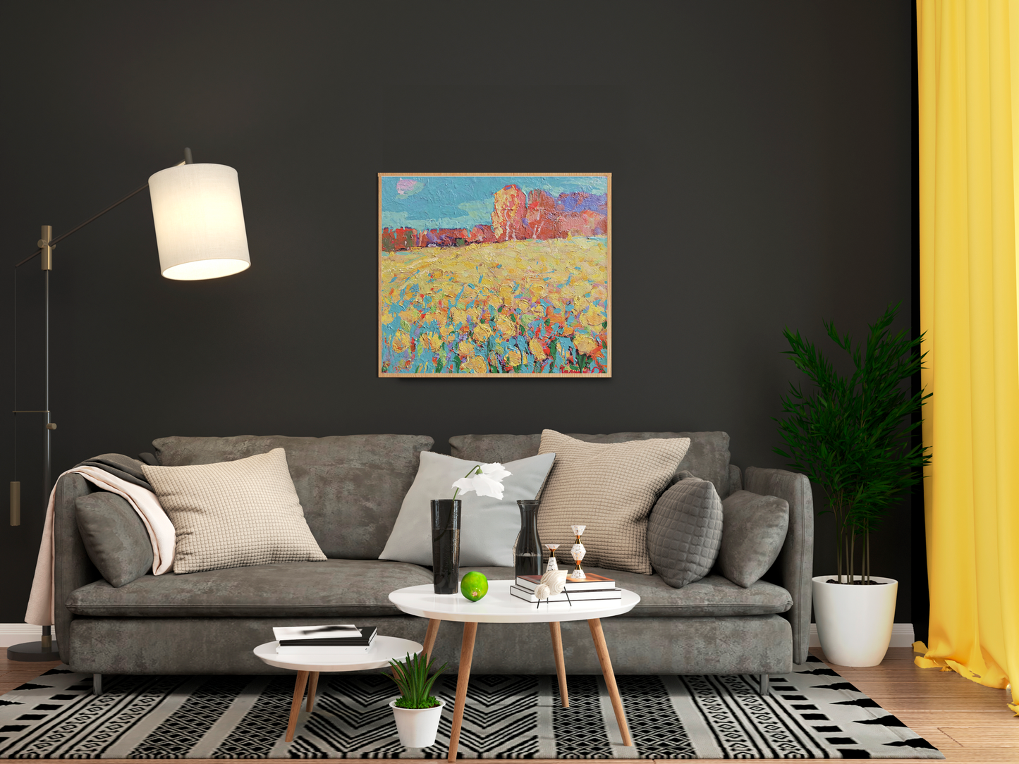 Oil Painting Village landscape Art