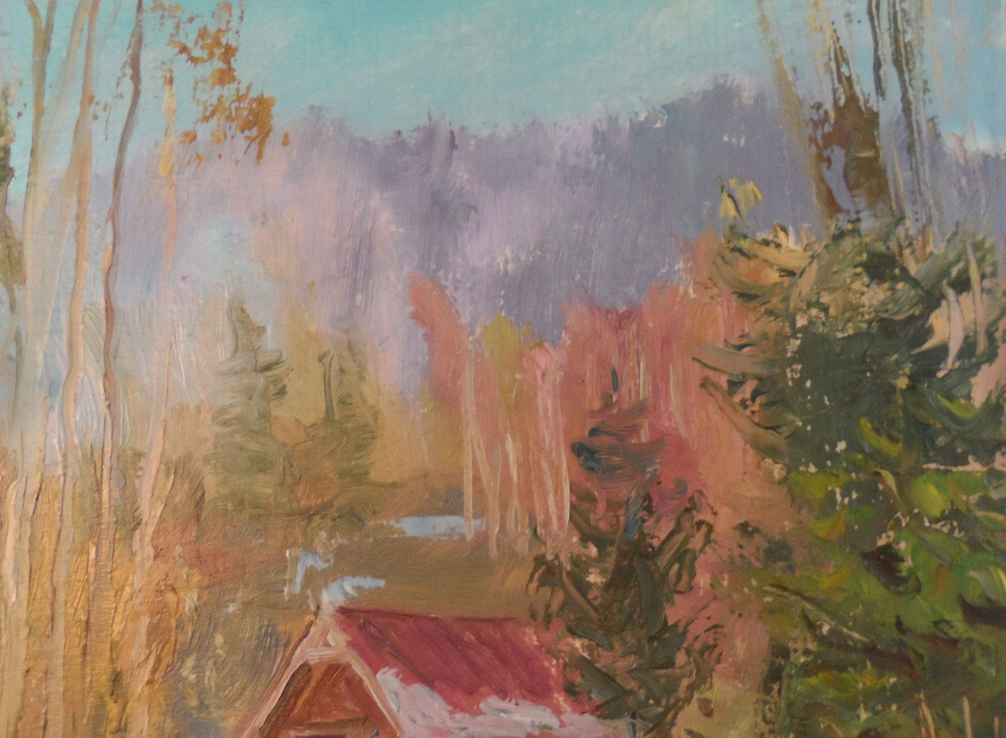 Oil Painting Winter Nature Landscape