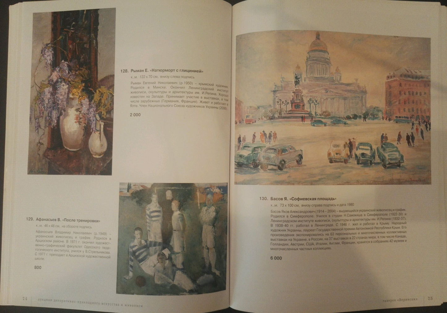 Oil painting Bustling city square Yakov Basov