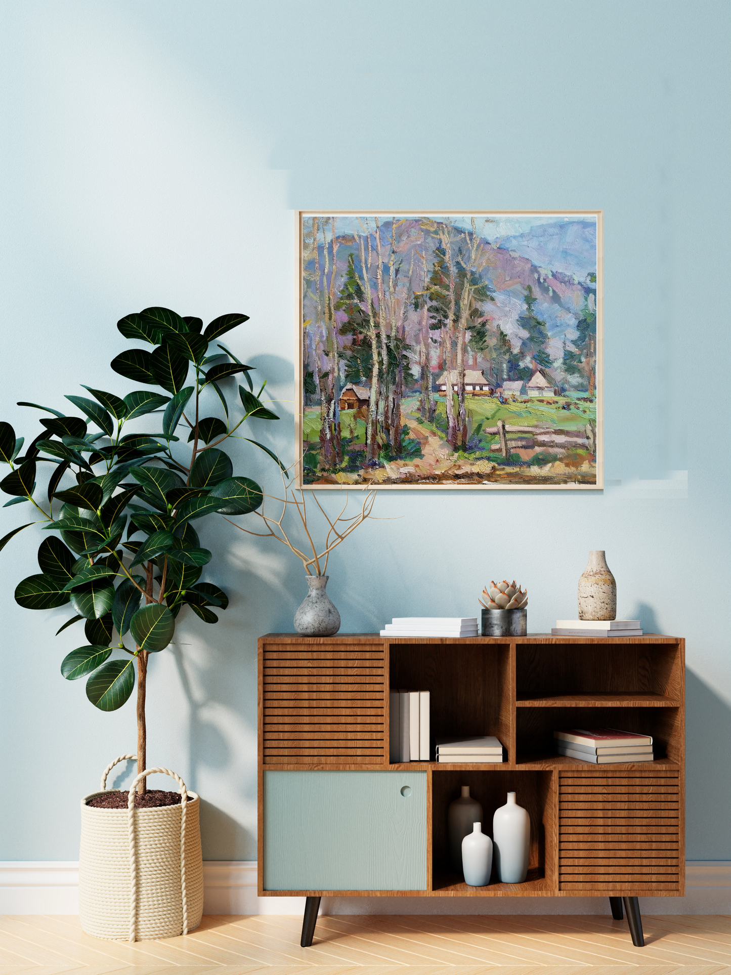 Oil Painting Nature Village landscape Art