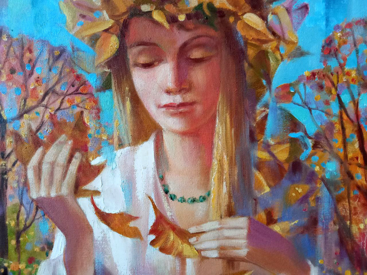 Abstract oil painting Autumn Skyline Muse Anatoly Tarabanov