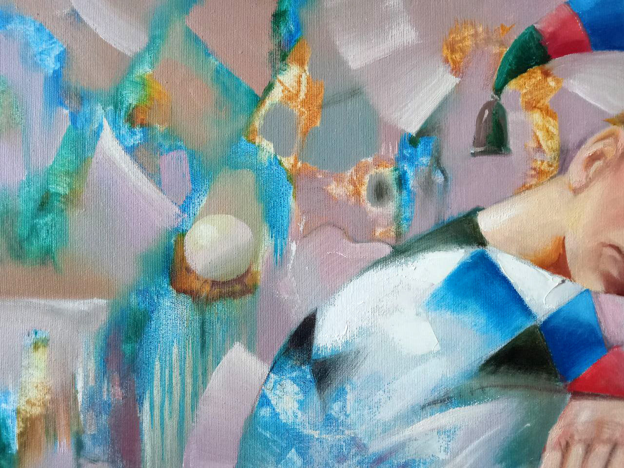 Abstract oil painting Harlequin Anatoly Borisovich Tarabanov
