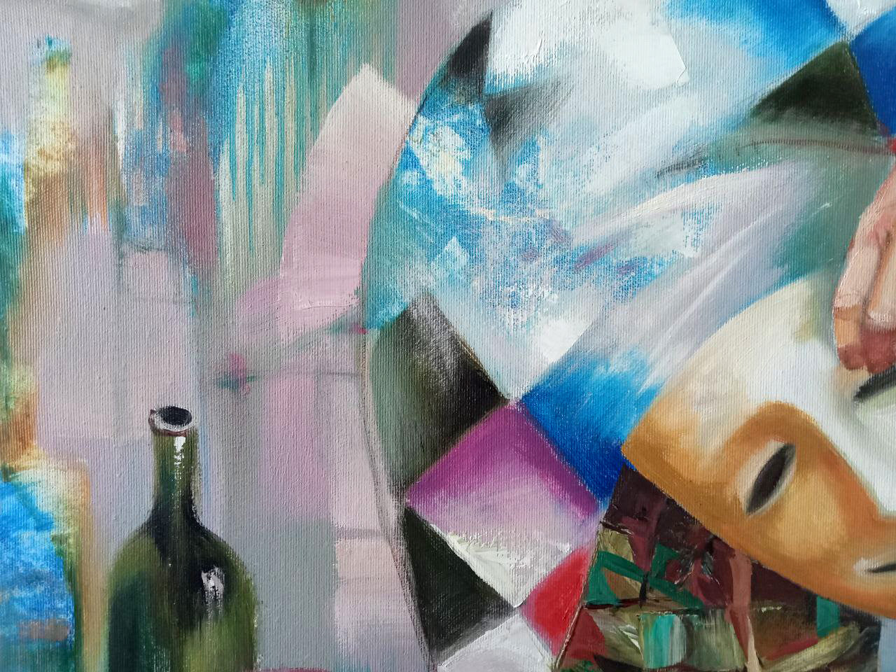 Abstract oil painting Harlequin Anatoly Borisovich Tarabanov