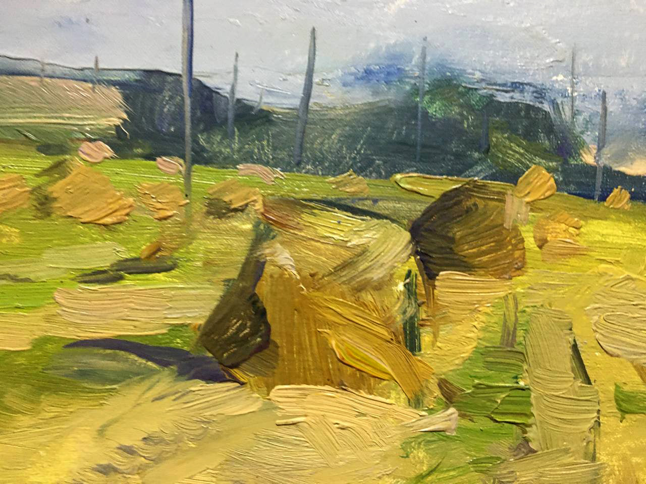 The oil painting by Anatoly Mikhailovich Bloshenko depicts the charm of a day in summer