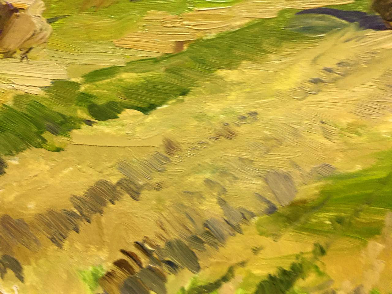 Bloshenko's oil artwork depicts the warmth and brightness of a summer day